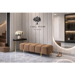 Pufa Bubble tapicerowana – nowoczesna pufa premium – nogi złote / czarne / srebrne